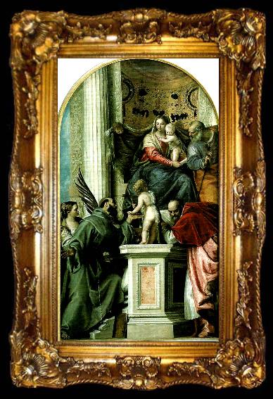framed  Paolo  Veronese holy family with ss, ta009-2